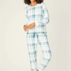 NWT PJ Salvage Thermal Pajamas - Blue and White Plaid